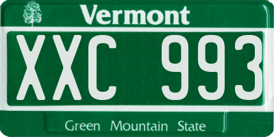 VT license plate XXC993