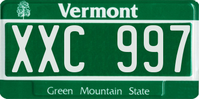 VT license plate XXC997