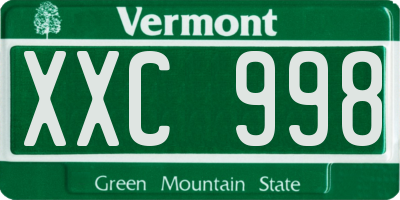 VT license plate XXC998