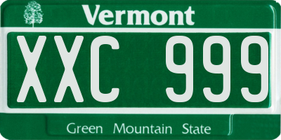 VT license plate XXC999