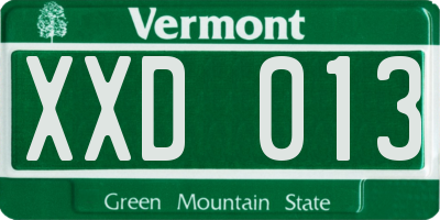VT license plate XXD013