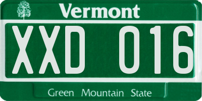 VT license plate XXD016