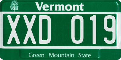 VT license plate XXD019
