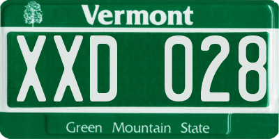 VT license plate XXD028