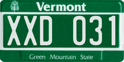 VT license plate XXD031