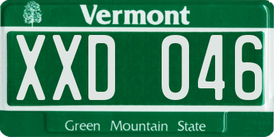 VT license plate XXD046