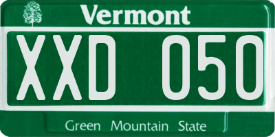 VT license plate XXD050