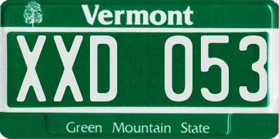 VT license plate XXD053