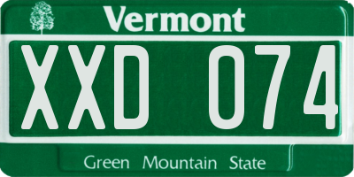 VT license plate XXD074