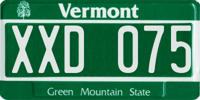 VT license plate XXD075