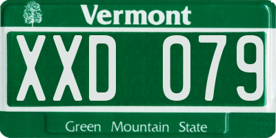 VT license plate XXD079