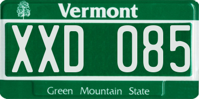 VT license plate XXD085
