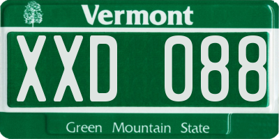 VT license plate XXD088