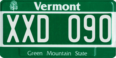 VT license plate XXD090