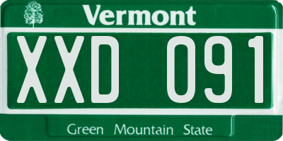VT license plate XXD091