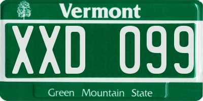 VT license plate XXD099