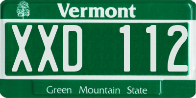 VT license plate XXD112