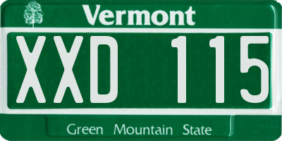 VT license plate XXD115