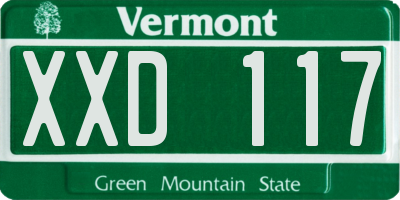 VT license plate XXD117