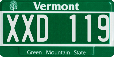 VT license plate XXD119