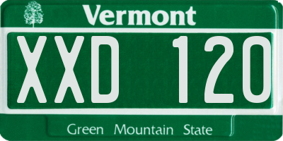 VT license plate XXD120