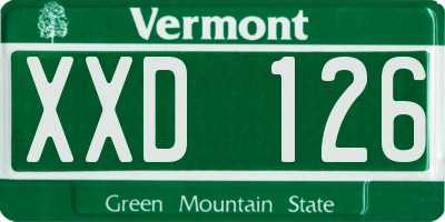VT license plate XXD126