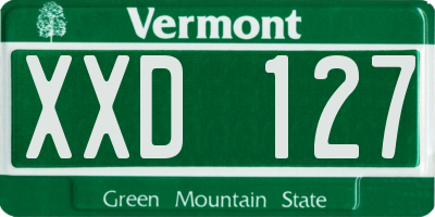 VT license plate XXD127