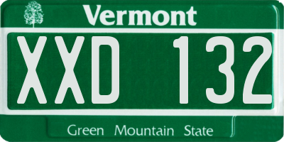 VT license plate XXD132