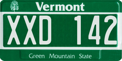 VT license plate XXD142