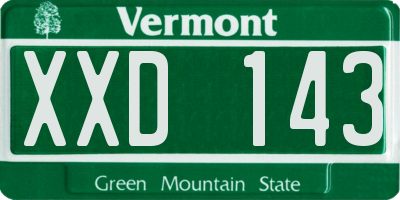 VT license plate XXD143