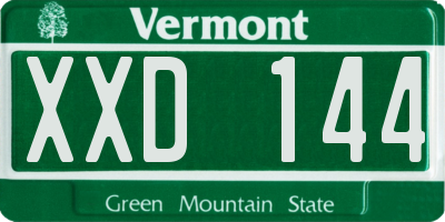 VT license plate XXD144