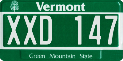 VT license plate XXD147