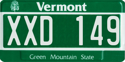 VT license plate XXD149