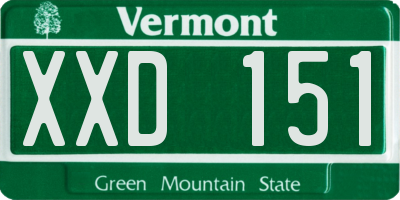 VT license plate XXD151