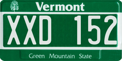VT license plate XXD152