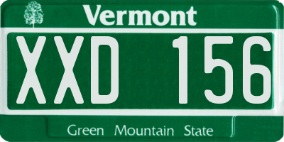 VT license plate XXD156