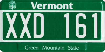 VT license plate XXD161