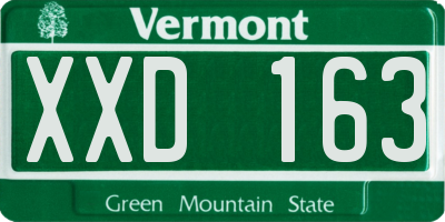 VT license plate XXD163