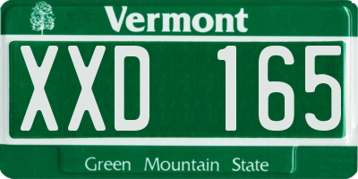 VT license plate XXD165