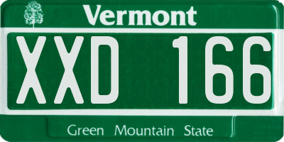 VT license plate XXD166
