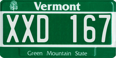 VT license plate XXD167
