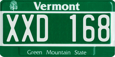 VT license plate XXD168