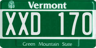 VT license plate XXD170