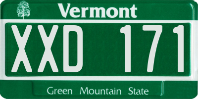 VT license plate XXD171