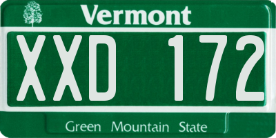 VT license plate XXD172