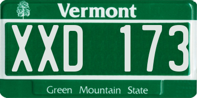 VT license plate XXD173