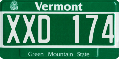 VT license plate XXD174