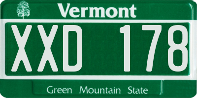 VT license plate XXD178