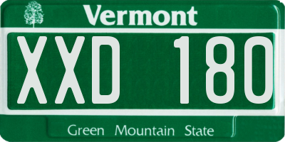 VT license plate XXD180
