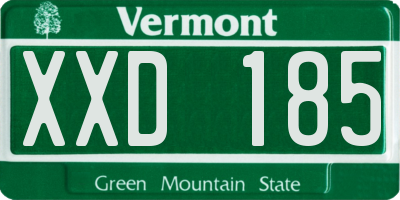 VT license plate XXD185